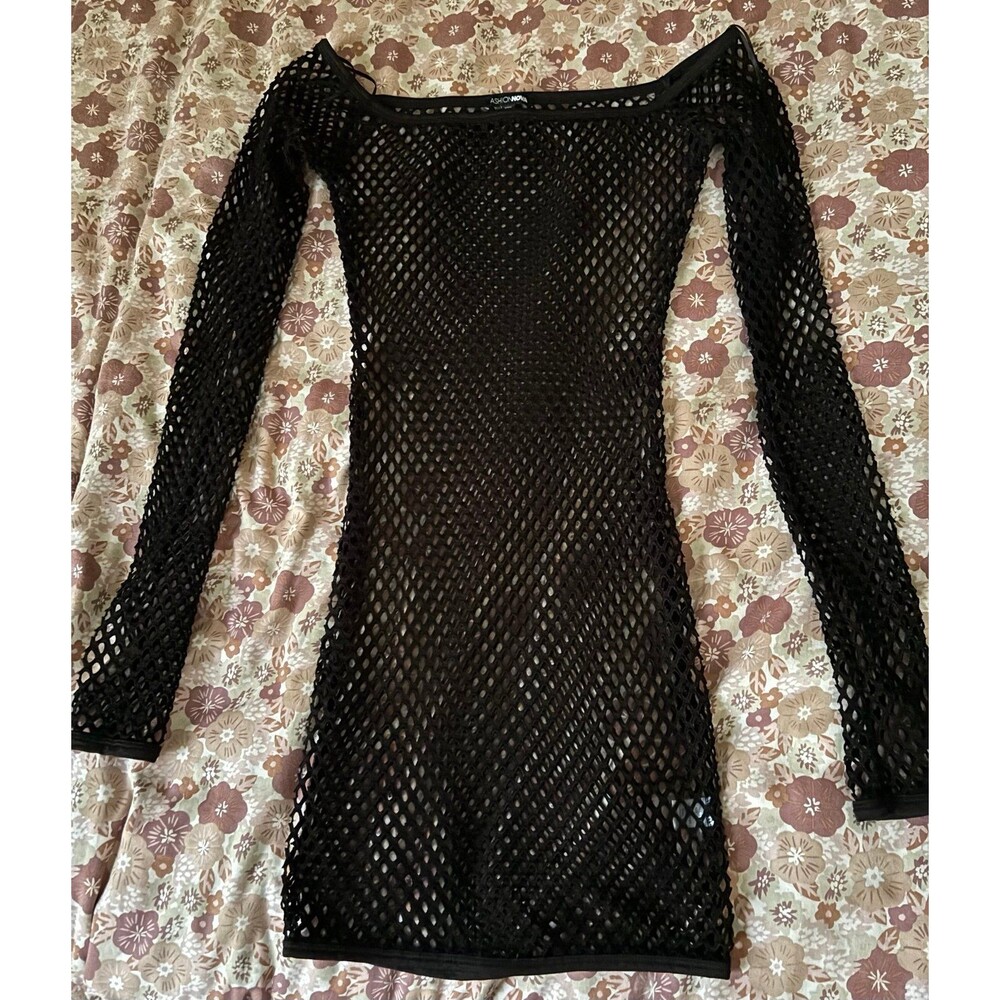 Fashion Nova Size Medium Net Off Shoulder Mini Dress 29” Bust 31” Length